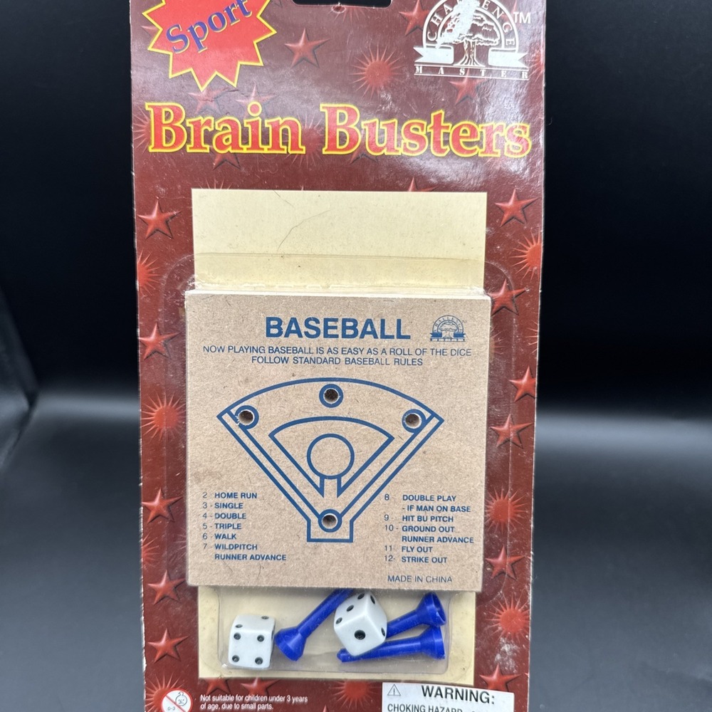 Brain Testers: Baseball, Classic Pegs and Dice Game, New (NOS)